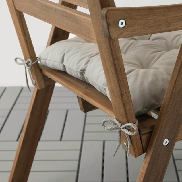 Декоративная садовая подушка 44х44см, серая