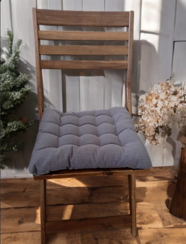 Декоративная садовая подушка 38х38, серая