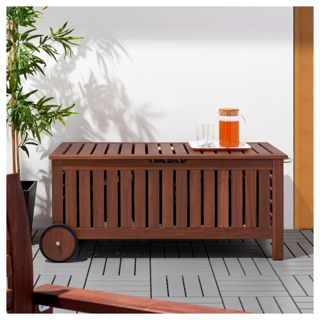 Садовый ящик столик с колесами