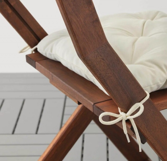 Декоративная садовая подушка 36х32см, бежевая