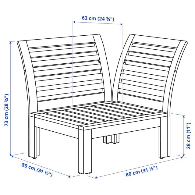 Садовый модульный диван с 2-мя спинками