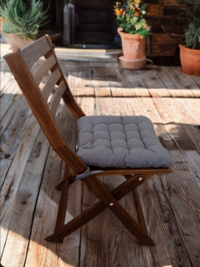 Декоративная садовая подушка 38х38, серая