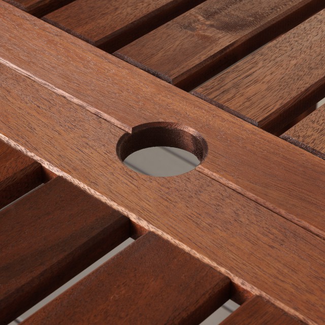 Стол с откидными полами, садовый, коричневая морилка