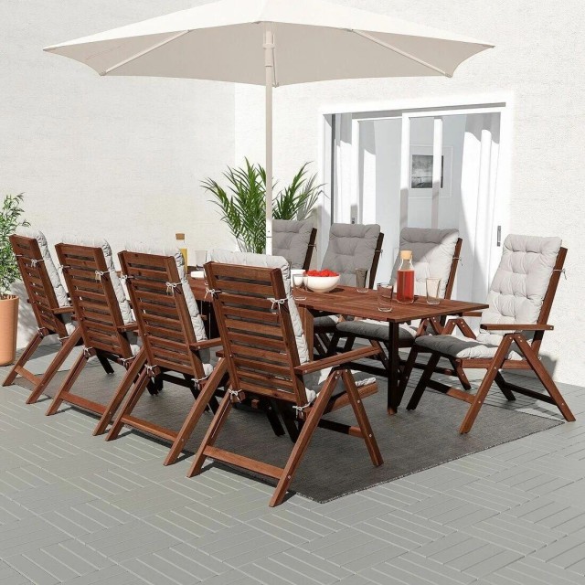 Подушка на садовую мебель 116x45см, серая