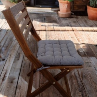 Декоративная садовая подушка 38х38, серая