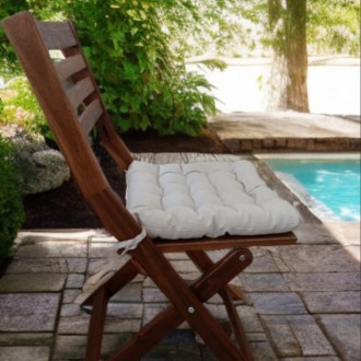 Декоративная садовая подушка 38х38, бежевая