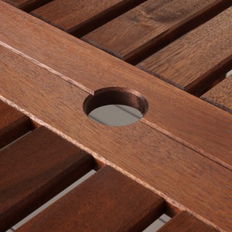 Стол с откидными полами, садовый, коричневая морилка