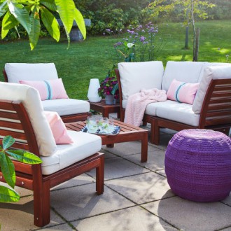 Садовый модульный диван с 2-мя спинками